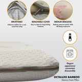 Octaluxe Bamboo Visco Memory Foam Pillow